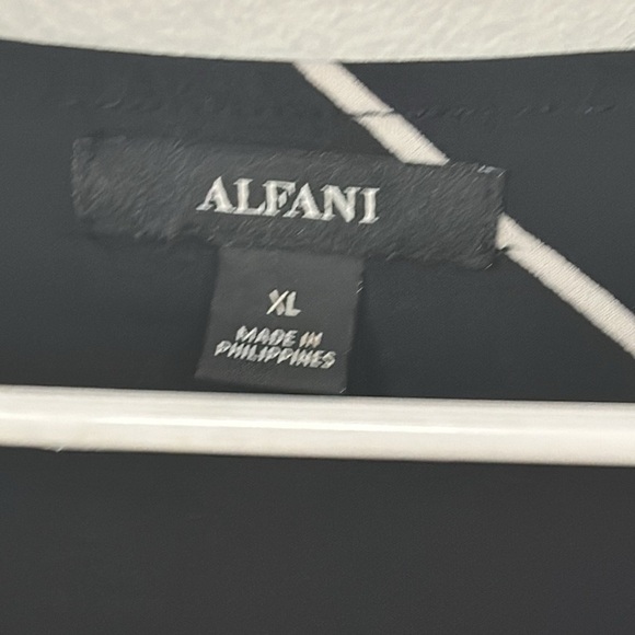 Alfani Geometric Back & White Printed Stretchy Boat-Neck Tunic Top , XL, EUC - Picture 2 of 8